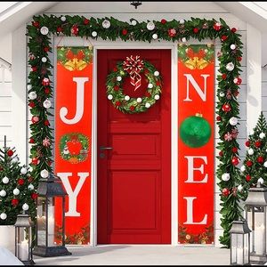 NEW Joy Noel Christmas banners (2) HOLIDAY INDOOR OUTDOOR DECOR